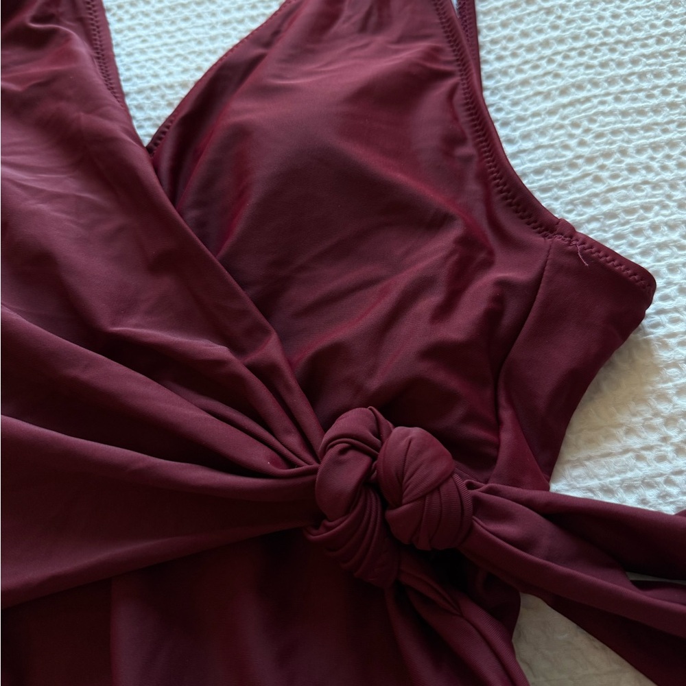 Cupshe Maroon One Piece Swimsuit - size medium - Picture 2 of 5